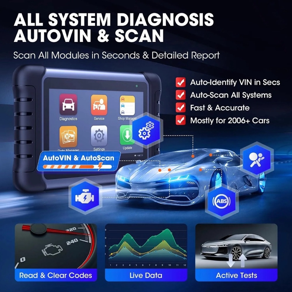 Autel MaxiCOM MK808S Bidirectional Car Diagnostic Scanner Tool Key Coding - Picture 5 of 12